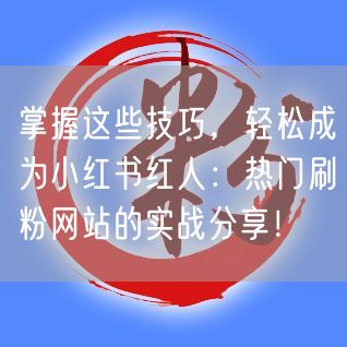 掌握这些技巧，轻松成为小红书红人：热门刷粉网站的实战分享！