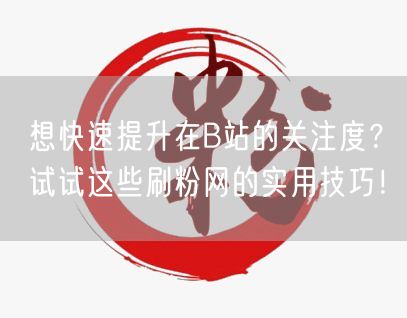 想快速提升在B站的关注度？试试这些刷粉网的实用技巧！