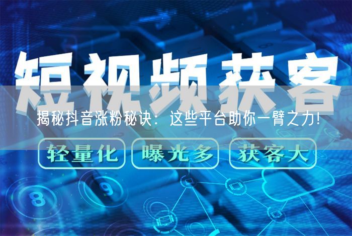 揭秘抖音涨粉秘诀：这些平台助你一臂之力！
